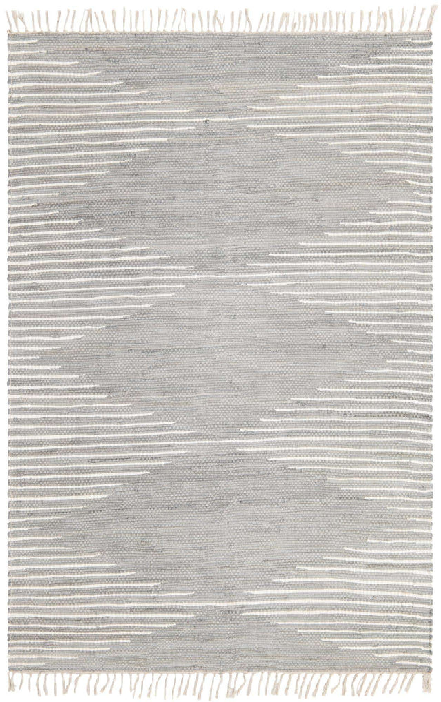 Light Gray 6' 1 x 9' Chindi Cotton Rectangle Rug