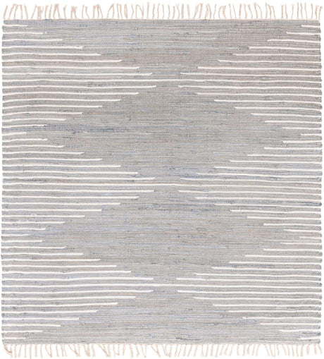 Light Gray 7' 1 x 7' 1 Chindi Cotton Square Rug