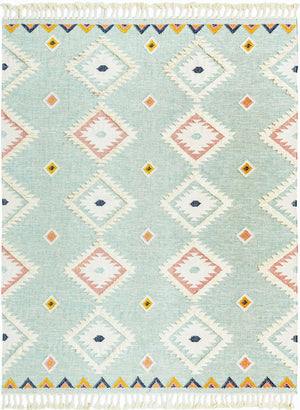 Light Aqua 10' x 13' 1 Mesa Rectangle Area Rug 100% Wool Geometric All Natural Carpet for Living, Dining, Office, Bedrooms, Dorms, Kitchens for Sale at Rug Engine