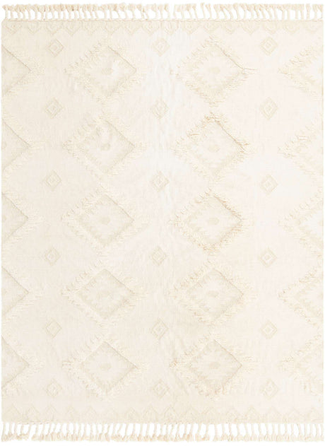 Ivory 10' x 13' 1 Mesa Rectangle Area Rug 100% Wool Geometric All Natural Carpet for Living, Dining, Office, Bedrooms, Dorms, Kitchens for Sale at Rug Engine