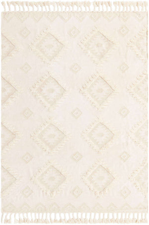 Ivory 7' 1 x 10' Mesa Rectangle Area Rug 100% Wool Geometric All Natural Carpet for Living, Dining, Office, Bedrooms, Dorms, Kitchens for Sale at Rug Engine