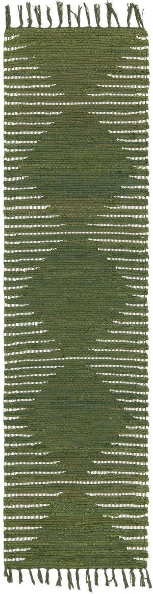 Green 2' x 8' Chindi Cotton Runner Area Rug Interior Design Home Decor Carpet Mat for Sale at Rug Engine
