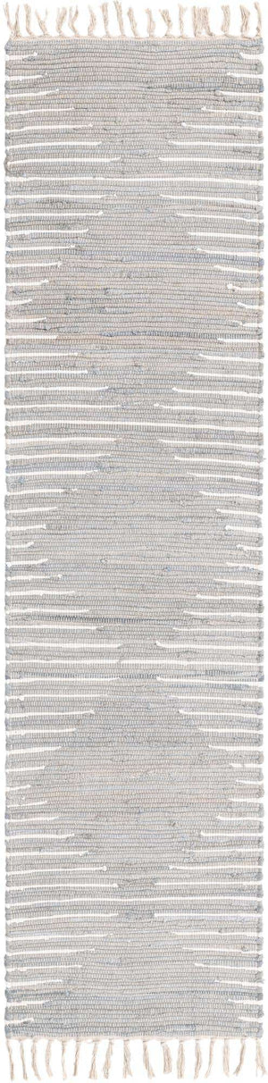 Light Gray 2' x 8' Chindi Cotton Runner Rug