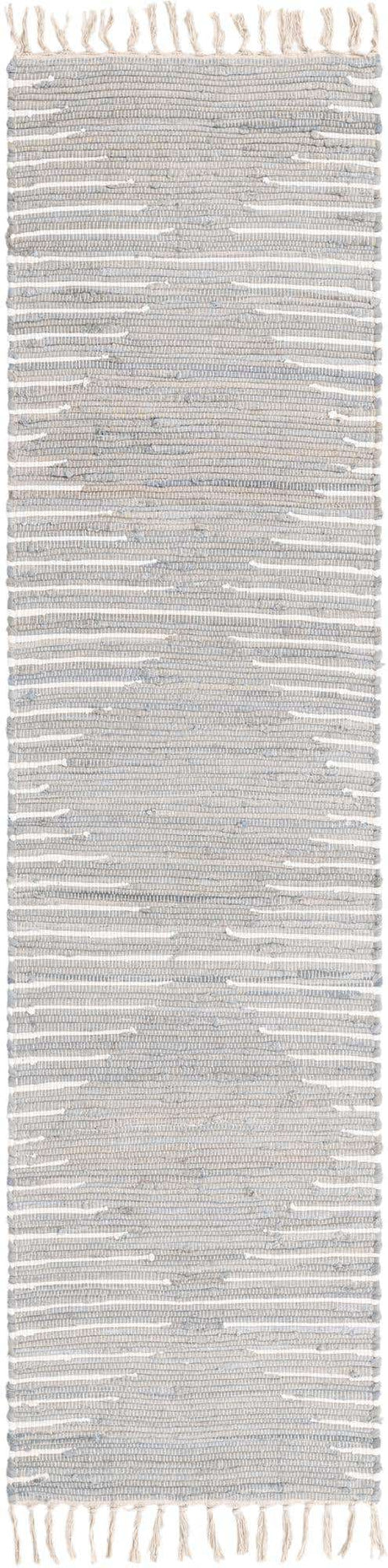 Light Gray 2' x 8' Chindi Cotton Runner Rug