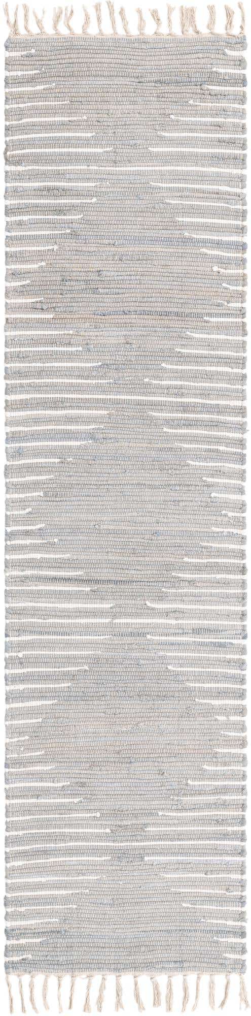Light Gray 2' x 8' Chindi Cotton Runner Rug