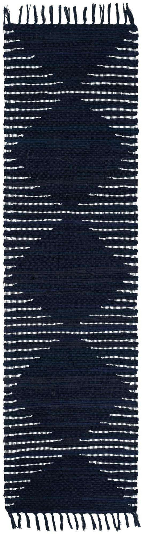 Navy Blue 2' x 8' Chindi Cotton Runner Rug