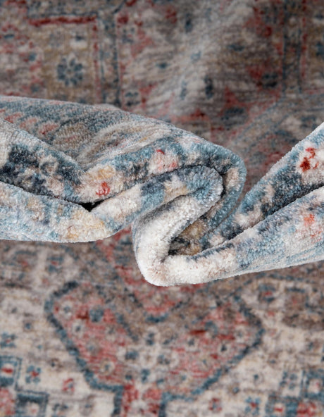 Blue 3' 11 x 3' 11 Noble Octagon Area Rug 100% Polyester Traditional Distressed Classic Contemporary Carpet for Home Decor for Sale at Rug Engine