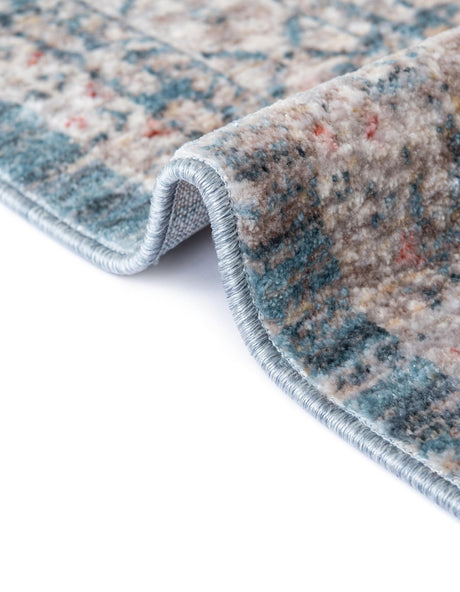 Blue 3' 11 x 3' 11 Noble Octagon Area Rug 100% Polyester Traditional Distressed Classic Contemporary Carpet for Home Decor for Sale at Rug Engine