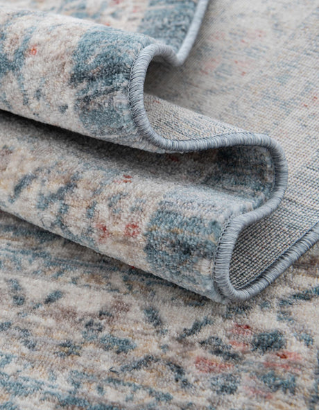 Blue 3' 11 x 3' 11 Noble Octagon Area Rug 100% Polyester Traditional Distressed Classic Contemporary Carpet for Home Decor for Sale at Rug Engine