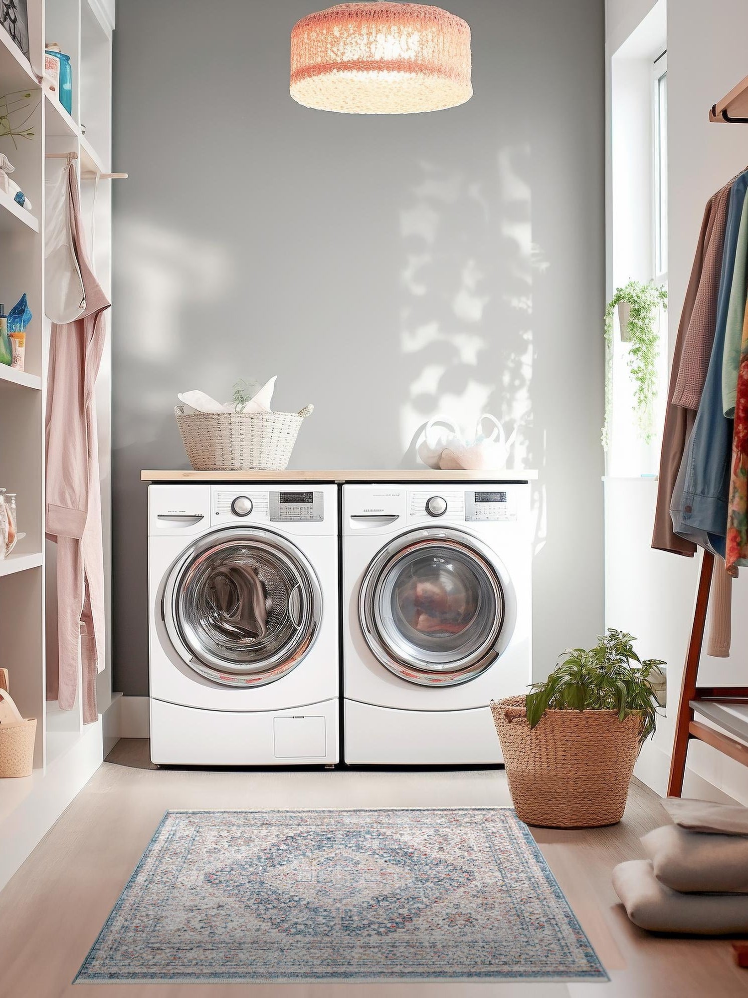 Blue 3' 11 x 3' 11 Noble Square Area Rug 100% Polyester Traditional Distressed Classic Contemporary Carpet for Home Decor for Sale at Rug Engine