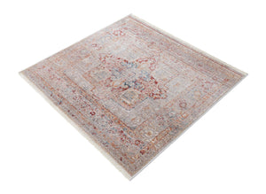 Multicolor 3' 3 x 3' 3 Noble Square Area Rug 100% Polyester Traditional Distressed Classic Contemporary Carpet for Home Decor for Sale at Rug Engine