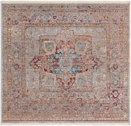 Multicolor 3' 3 x 3' 3 Noble Square Area Rug 100% Polyester Traditional Distressed Classic Contemporary Carpet for Home Decor for Sale at Rug Engine