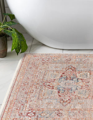 Multicolor 3' 3 x 3' 3 Noble Square Area Rug 100% Polyester Traditional Distressed Classic Contemporary Carpet for Home Decor for Sale at Rug Engine
