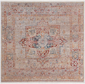 Multicolor 3' 11 x 3' 11 Noble Square Area Rug 100% Polyester Traditional Distressed Classic Contemporary Carpet for Home Decor for Sale at Rug Engine