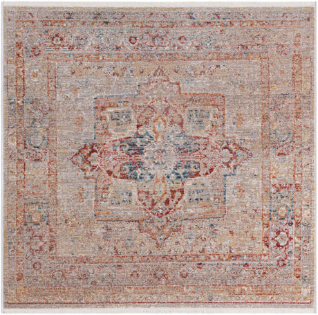 Multicolor 3' 11 x 3' 11 Noble Square Area Rug 100% Polyester Traditional Distressed Classic Contemporary Carpet for Home Decor for Sale at Rug Engine