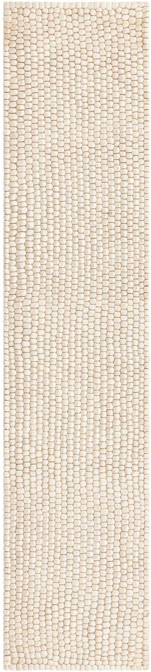 Ivory 2' 7 x 12' Felt Ball Runner Area Rug Stunning All Natural 100% Wool Luxury Hand Woven Carpet for Modern Home Interiors Soft Touch Marshmallow Rug for Sale at Rug Engine