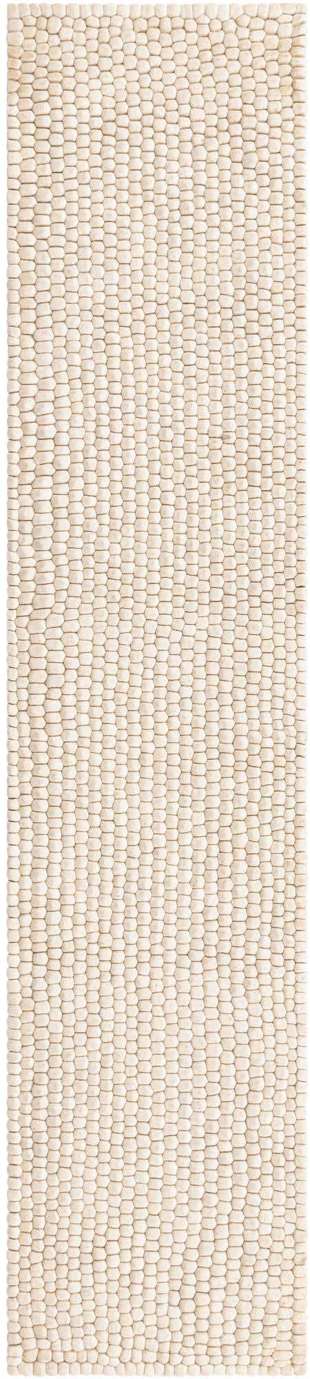 Ivory 2' 7 x 12' Felt Ball Runner Area Rug Stunning All Natural 100% Wool Luxury Hand Woven Carpet for Modern Home Interiors Soft Touch Marshmallow Rug for Sale at Rug Engine
