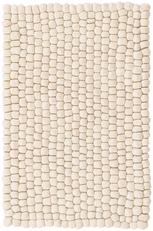 Ivory 2' x 3' 1 Felt Ball Rectangle Area Rug Stunning All Natural 100% Wool Luxury Hand Woven Carpet for Modern Home Interiors Soft Touch Marshmallow Rug for Sale at Rug Engine