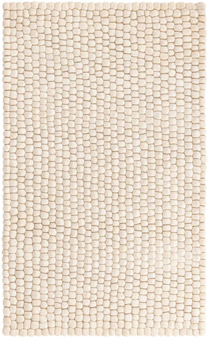 Ivory 3' 3 x 5' 1 Felt Ball Rectangle Area Rug Stunning All Natural 100% Wool Luxury Hand Woven Carpet for Modern Home Interiors Soft Touch Marshmallow Rug for Sale at Rug Engine