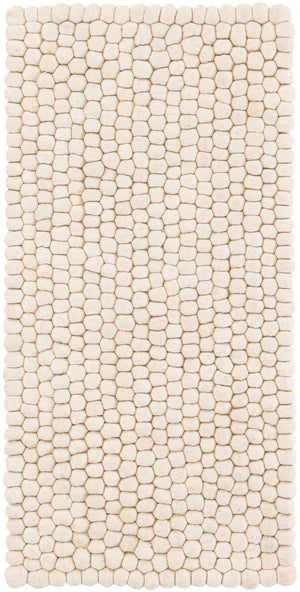 Ivory 2' x 4' 1 Felt Ball Runner Area Rug Stunning All Natural 100% Wool Luxury Hand Woven Carpet for Modern Home Interiors Soft Touch Marshmallow Rug for Sale at Rug Engine