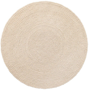 Ivory 7' 10 x 7' 10 Felt Ball Round Area Rug Stunning All Natural 100% Wool Luxury Hand Woven Carpet for Modern Home Interiors Soft Touch Marshmallow Rug for Sale at Rug Engine