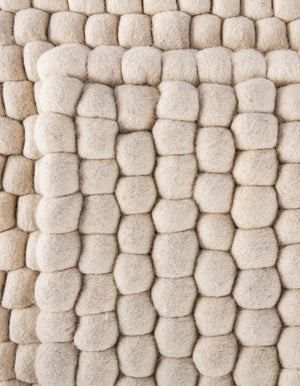 Ivory 7' 10 x 7' 10 Felt Ball Square Area Rug Stunning All Natural 100% Wool Luxury Hand Woven Carpet for Modern Home Interiors Soft Touch Marshmallow Rug for Sale at Rug Engine
