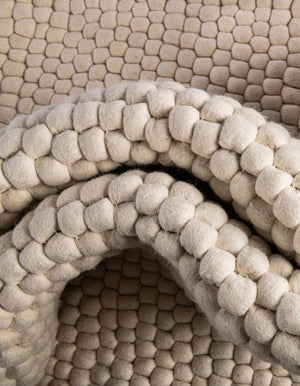 Ivory 10' x 10' Felt Ball Square Area Rug Stunning All Natural 100% Wool Luxury Hand Woven Carpet for Modern Home Interiors Soft Touch Marshmallow Rug for Sale at Rug Engine