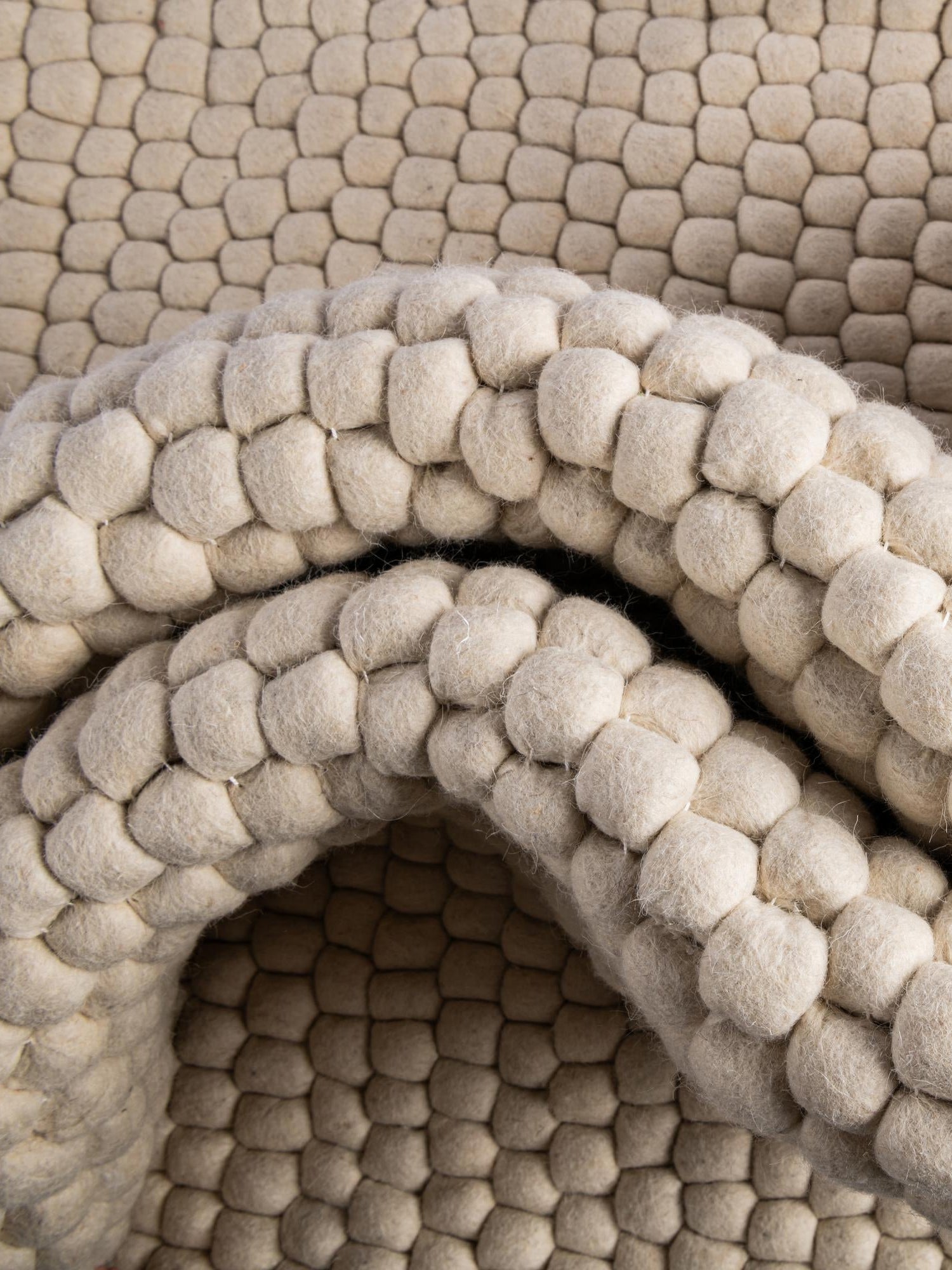 Ivory 7' 10 x 7' 10 Felt Ball Square Area Rug Stunning All Natural 100% Wool Luxury Hand Woven Carpet for Modern Home Interiors Soft Touch Marshmallow Rug for Sale at Rug Engine