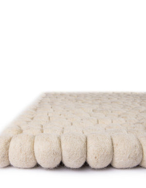 Ivory 10' x 10' Felt Ball Square Area Rug Stunning All Natural 100% Wool Luxury Hand Woven Carpet for Modern Home Interiors Soft Touch Marshmallow Rug for Sale at Rug Engine