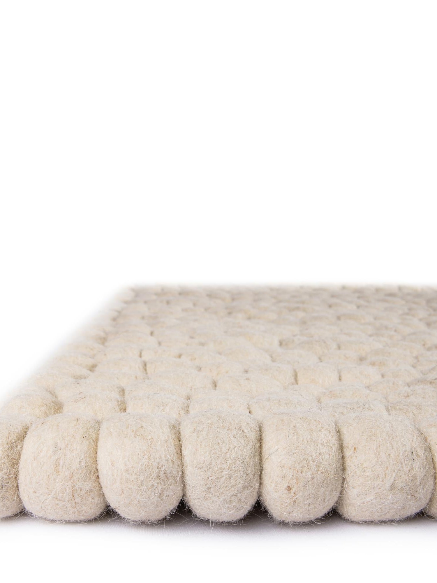 Ivory 7' 10 x 7' 10 Felt Ball Square Area Rug Stunning All Natural 100% Wool Luxury Hand Woven Carpet for Modern Home Interiors Soft Touch Marshmallow Rug for Sale at Rug Engine
