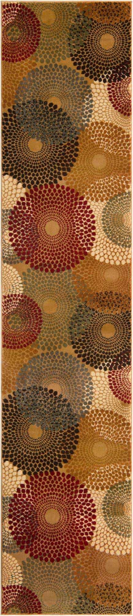 Beige 2' 7 x 12' Barista Runner Area Rug 100% Polypropylene Abstract Modern Geometric Carpet for Living Room Dining Office Dorm Room Decor for Sale at Rug Engine
