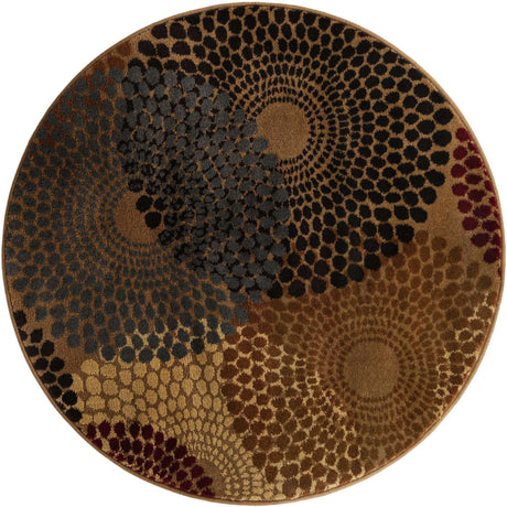 Beige 3' 1 x 3' 1 Barista Round Area Rug 100% Polypropylene Abstract Modern Geometric Carpet for Living Room Dining Office Dorm Room Decor for Sale at Rug Engine