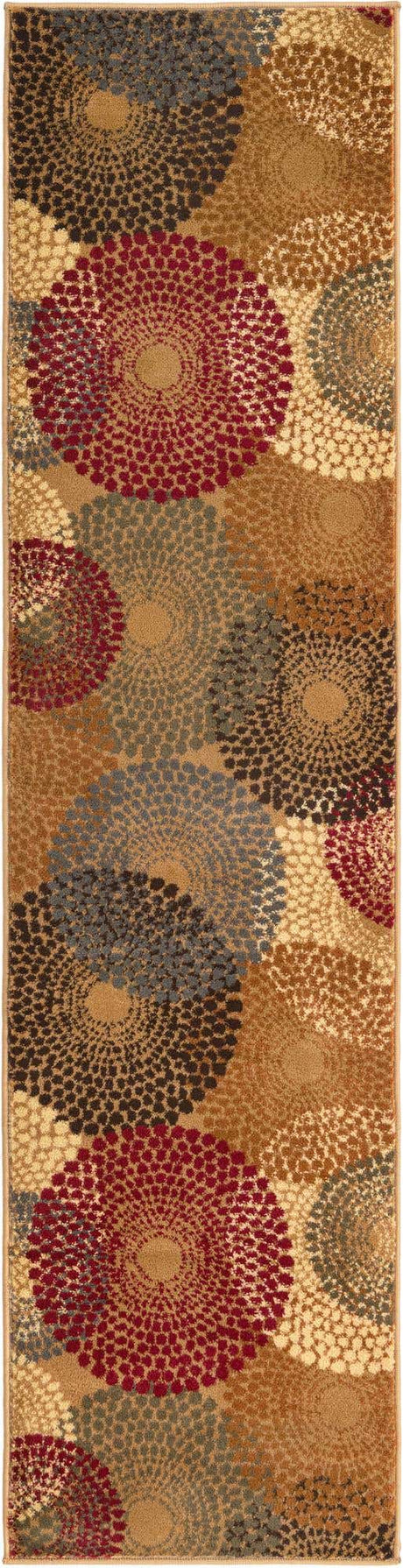 Beige 2' x 8' Barista Runner Area Rug 100% Polypropylene Abstract Modern Geometric Carpet for Living Room Dining Office Dorm Room Decor for Sale at Rug Engine