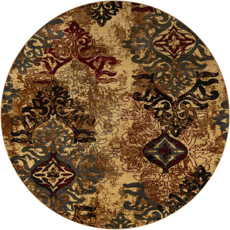 Beige 10' x 10' Barista Round Area Rug 100% Polypropylene Abstract Modern Geometric Carpet for Living Room Dining Office Dorm Room Decor for Sale at Rug Engine