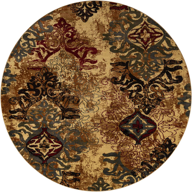 Beige 10' x 10' Barista Round Area Rug 100% Polypropylene Abstract Modern Geometric Carpet for Living Room Dining Office Dorm Room Decor for Sale at Rug Engine