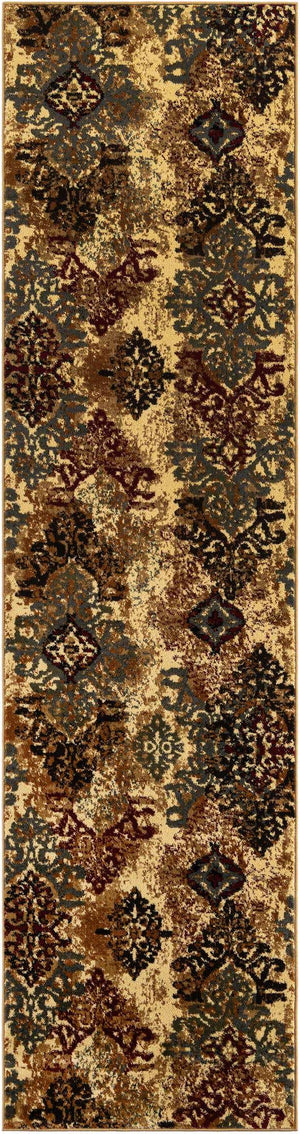 Beige 2' 7 x 10' Barista Runner Area Rug 100% Polypropylene Abstract Modern Geometric Carpet for Living Room Dining Office Dorm Room Decor for Sale at Rug Engine