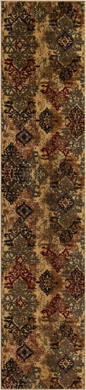 Beige 2' 7 x 12' Barista Runner Area Rug 100% Polypropylene Abstract Modern Geometric Carpet for Living Room Dining Office Dorm Room Decor for Sale at Rug Engine