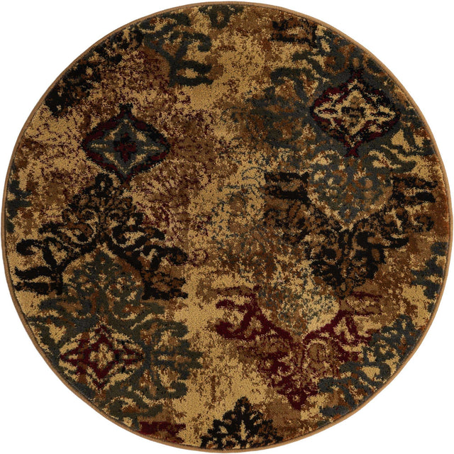 Beige 3' 1 x 3' 1 Barista Round Area Rug 100% Polypropylene Abstract Modern Geometric Carpet for Living Room Dining Office Dorm Room Decor for Sale at Rug Engine