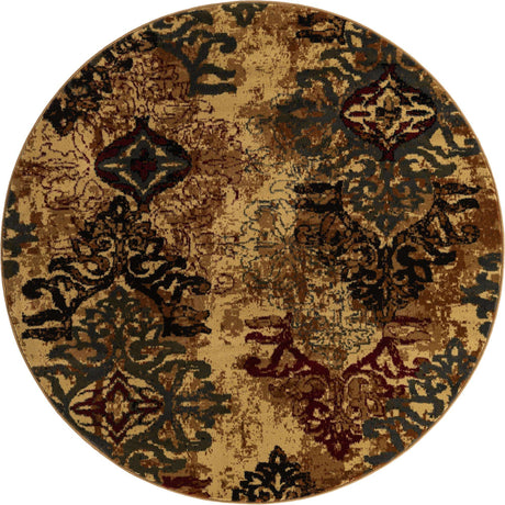 Beige 6' 1 x 6' 1 Barista Round Area Rug 100% Polypropylene Abstract Modern Geometric Carpet for Living Room Dining Office Dorm Room Decor for Sale at Rug Engine