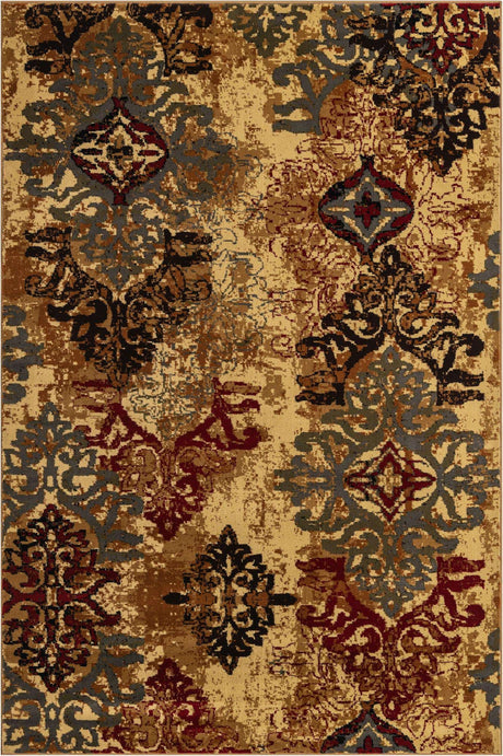 Beige 6' 1 x 9' Barista Rectangle Area Rug 100% Polypropylene Abstract Modern Geometric Carpet for Living Room Dining Office Dorm Room Decor for Sale at Rug Engine