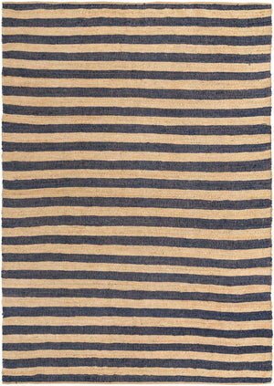Navy Ivory 10' x 14' 1 Braided Jute Rectangle Rug