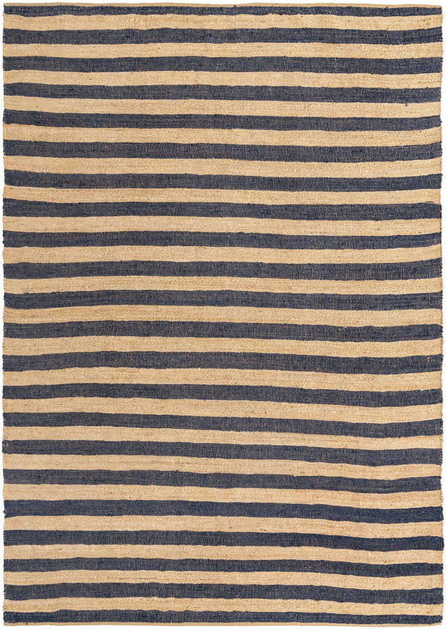 Navy Ivory 10' x 14' 1 Braided Jute Rectangle Rug