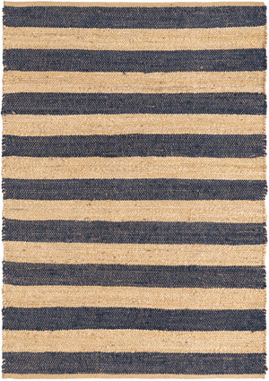 Navy Ivory 4' 1 x 6' 1 Braided Jute Rectangle Rug