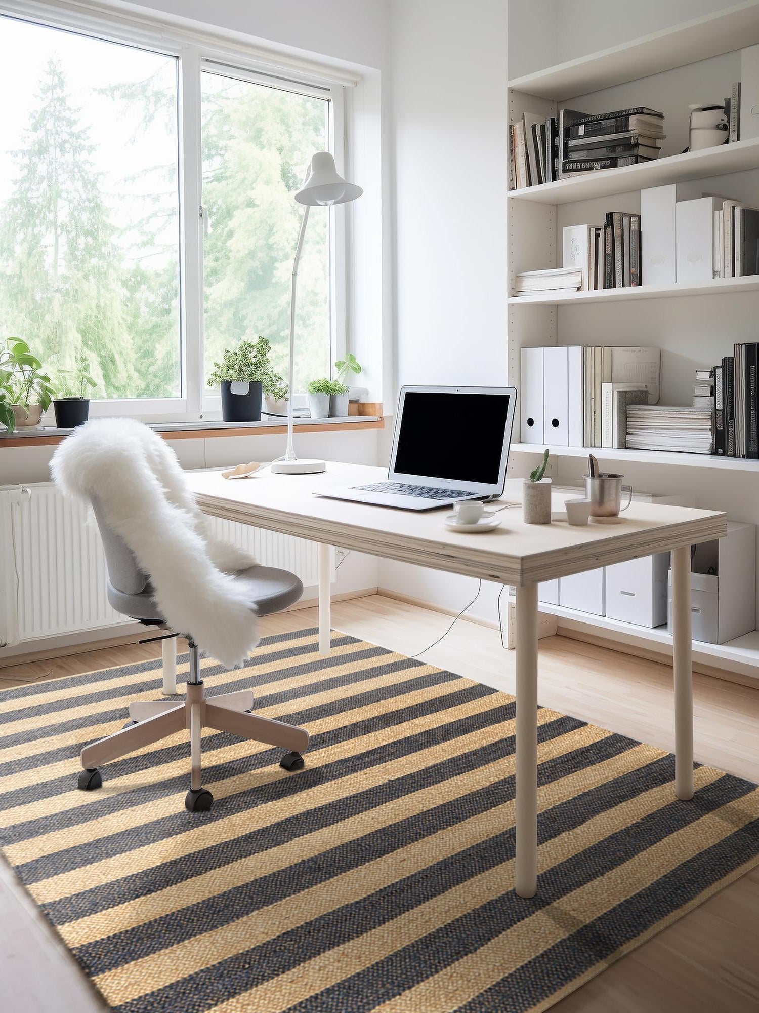 Navy Ivory 9' x 12' Braided Jute Rectangle Area Rug 100% Jute Hand Braided Natural Eco-Friendly Boho Style Carpet for Living Rooms Dining Office Space Dorms for Sale at Rug Engine