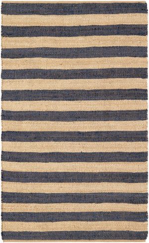 Navy Ivory 5' 1 x 8' Braided Jute Rectangle Rug