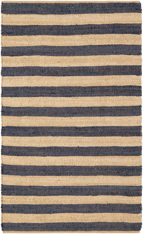 Navy Ivory 5' 1 x 8' Braided Jute Rectangle Rug