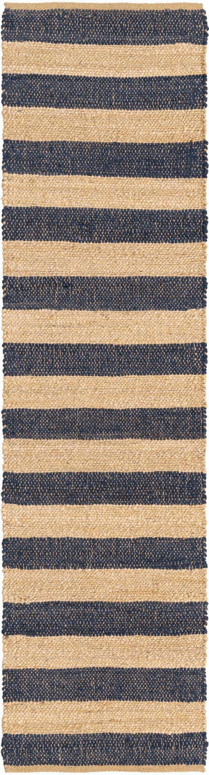Navy Ivory 2' 2 x 8' Braided Jute Runner Rug