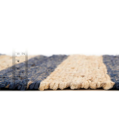 Navy Ivory 7' 10 x 7' 10 Braided Jute Square Area Rug 100% Jute Hand Braided Natural Eco-Friendly Boho Style Carpet for Living Rooms Dining Office Space Dorms for Sale at Rug Engine