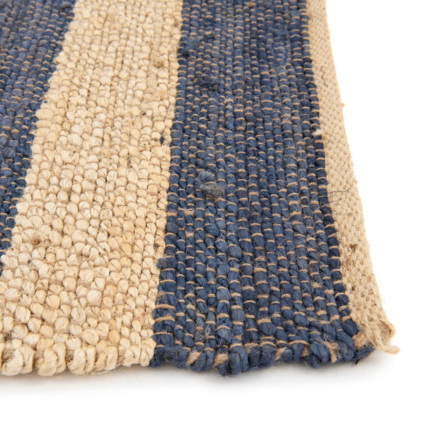 Navy Ivory 8' x 8' Braided Jute Square Rug