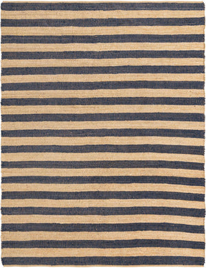 Navy Ivory 8' x 10' Braided Jute Rectangle Rug